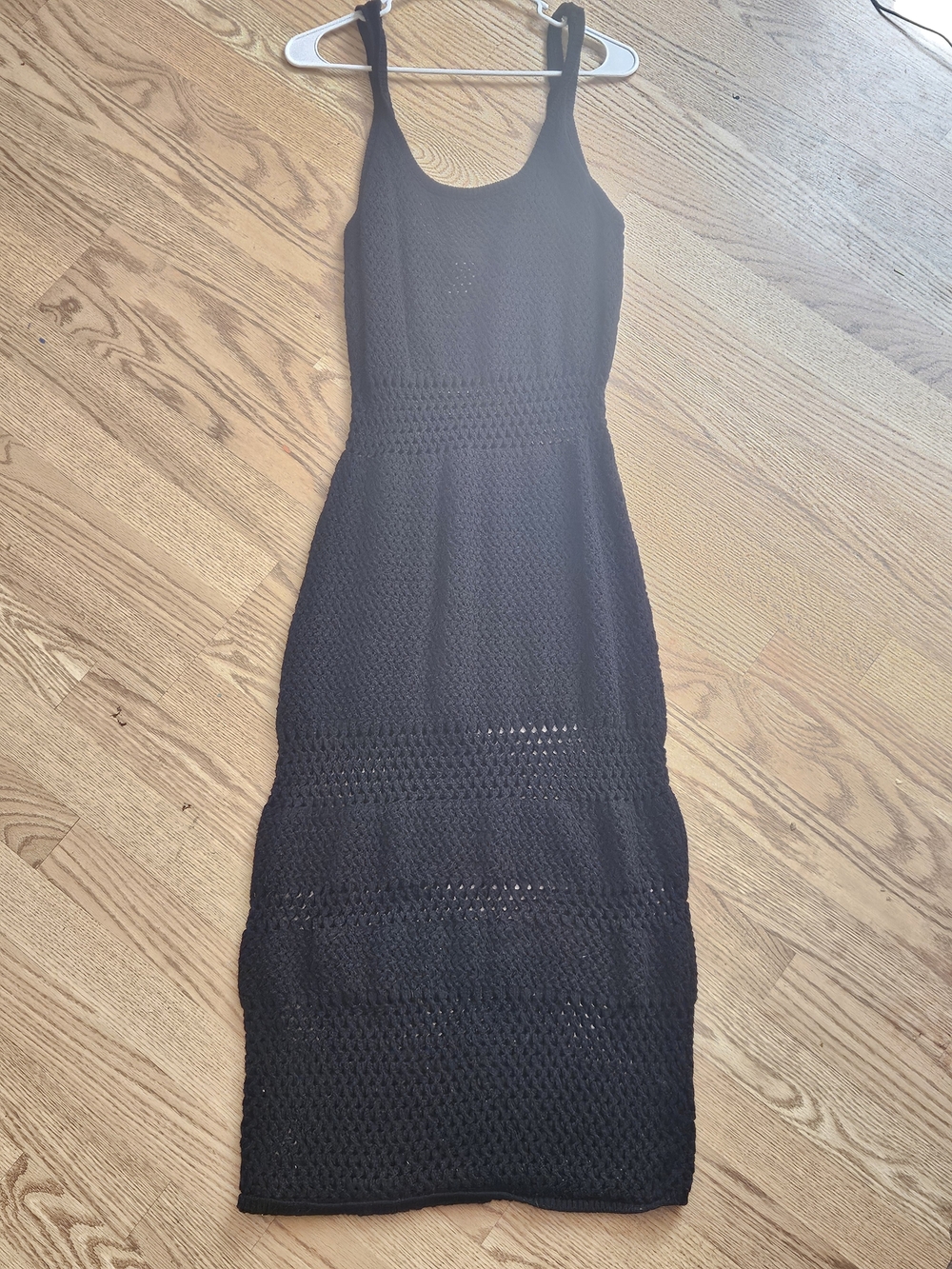 Sleeveless Black Crochet Dress